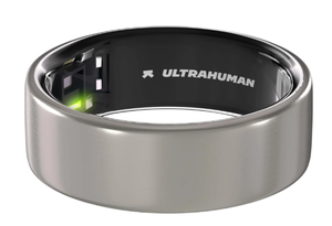 lot 4 image: Ultrahuman Ring AIR Size 8 - Worlds Lightest Sleep-Tracking Wearable - Raw Titanium