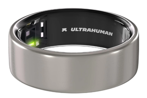 lot 6 image: Ultrahuman Ring AIR Size 8 - Worlds Lightest Sleep-Tracking Wearable - Raw Titanium