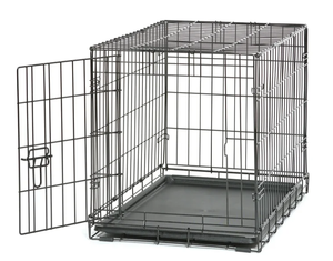 lot 646 image: Vibrant Life Single Door Folding Metal Wire Dog Crate with Divider and Tray