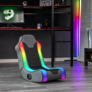 lot 647 image: X Rocker Cosmos RGB LED 2.0 Video Gaming Floor Rocker Chair