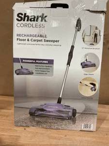 lot 712 image: Shark 12 Cordless Rechargeable Floor Carpet Sweeper Multi-Surface Stick Vacuums Cleaning 2 Speed Settings