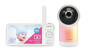 lot 66 image: VTech 1080p Smart WiFi Remote Access 360 Degree Pan & Tilt Video Baby Monitor with 5 High Definition 720p Display, Night Light, RM5866HD