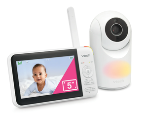 lot 68 image: VTech 5 Inch Digital Video Baby Monitor with Pan and Tilt and Night Light, VM5267