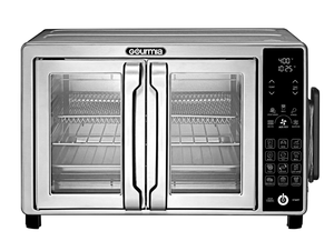 lot 77 image: Gourmia 6-Slice Digital Toaster Oven Air Fryer, with 18 One-Touch Presets & Temp Probe, Stainless Steel