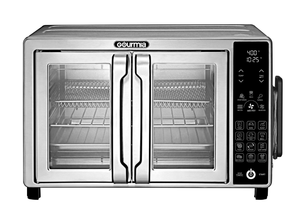 lot 90 image: Gourmia 6-Slice Digital Toaster Oven Air Fryer, with 18 One-Touch Presets & Temp Probe, Stainless Steel