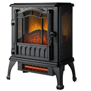 lot 681 image: Mainstays 2-Setting 3D Electric Stove Heater with Life-like Flame