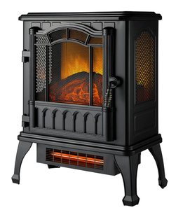 lot 682 image: Mainstays 2-Setting 3D Electric Stove Heater with Life-like Flame