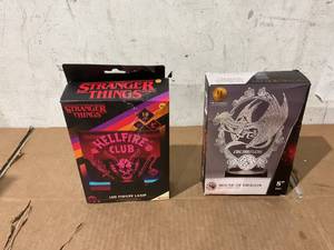 lot 292 image: LOT OF 2 Stranger Things and House of Dragon Figure Lamps