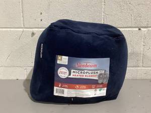 lot 234 image: King Size Sunbeam Blanket Poseidon Microplush, 12 Heat Settings, 12-Hour Auto Shut-Off, Electric Heated Blanket with Controller, 90 x 100