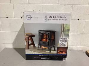 lot 238 image: Mainstays 2-Setting 3D Electric Stove Heater with Life-like Flame
