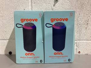 lot 349 image: LOT OF 2 Onn. Medium Rugged Speaker with LED Lighting