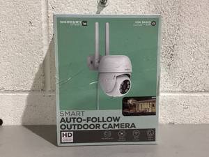 lot 350 image: Merkury Smart Outdoor Auto-Follow Camera, Wi-Fi PTZ Cam, 1080p HD