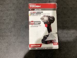lot 694 image: Hyper Tough 20V Max Compact Brushless 12-inch Impact Wrench with 2.0Ah Lithium-Ion Battery and Charger