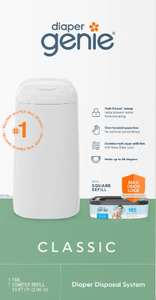 lot 251 image: Diaper Genie Classic Pail,White,1 Diaper Pail,1 Square Refill - 165 Ct