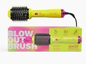 lot 294 image: 3in1 Blowout Brush Styling Tool - Round Volumizing Blowout Brush, 3 Temp Settings, Professional Salon Quality Tool Hot Brush, Anti-Frizz Negative Ion - Yellow