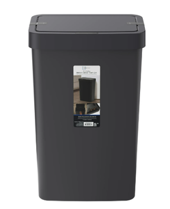 lot 337 image: Mainstays 13.2 Gallon Kitchen Sensor Trash Can, Plastic Motion Sensor Kitchen Trash Can, Black