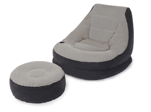 lot 709 image: Intex 68564E Inflatable Ultra Lounge Chair With Cup Holder And Ottoman Set