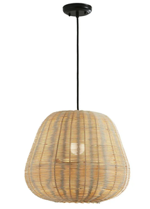 lot 717 image: Better Homes & Gardens 16.5 Architectural Natural Woven Pendant Light, Adjustable Cord