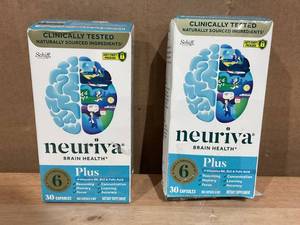 lot 718 image: LOT OF 2 Neuriva Plus Brain Health Supplement, Vitamins B12 & B6, Support for Memory and Focus, 30ct Capsules
