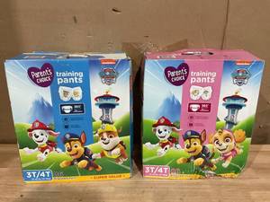 lot 272 image: LOT OF 2 Parents Choice Paw Patrol Training Pants for GirlsBoys, 3T4T, 86 Count