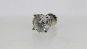 lot 20 image: 14K White Gold & Genuine 12 Carat Diamond Stud Earring
