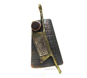 lot 23 image: Vintage Modernist Sterling Silver Brass & Bronze Pendant