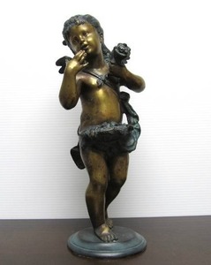lot 61 image: Very Nice Large Heavy Antique Bronze Figural Sculpture 