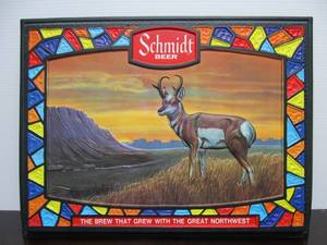 lot 72 image: Great Looking Vintage SCHMIDT Embossed Plastic Beer Sign