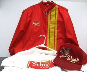 lot 75 image: Very Cool Group wVintage SCHMIDT BEER Jacket, Shirt & Hat