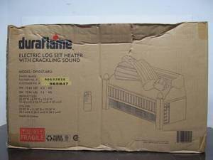 lot 128 image: New in Box DURAFLAME Electric Log Heater wCrackling Sound