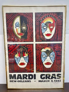 lot 178 image: Excellent Signed Numbered Limited Edition 1992 MARDI GRAS Lithograph Poster by Amzie Adams