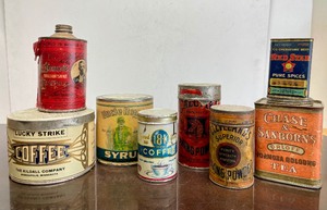 lot 181 image: Wonderful Estate Lot of Old Advertising Cans & Tins 