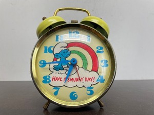 lot 189 image: Vintage Metal SMURFS Have a Smurfy Day Alarm Clock