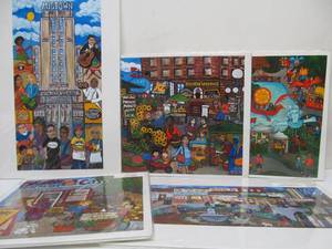 lot 174 image: Lot of 5 Brand New Twin Cities Colorful Artworks by Tammy Ortegon