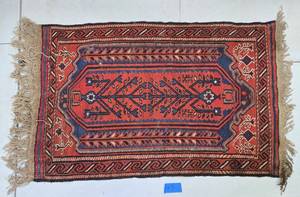 lot 221 image: Old Vintage Hand Knotted Wool Rug #3
