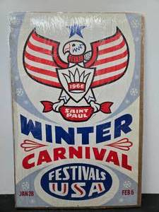lot 225 image: Great Looking Original 1966 SAINT PAUL WINTER CARNIVAL Advertising Poster