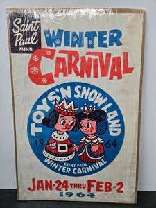 lot 227 image: Great Looking Original 1964 SAINT PAUL WINTER CARNIVAL Advertising Poster