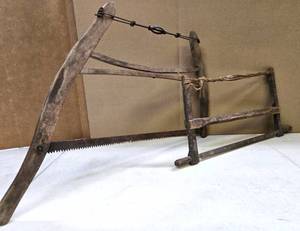 lot 195 image: 2 Primitive Antique Buck Saws