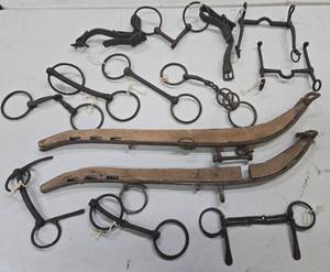lot 204 image: Group of Antique Horse Bits Hames etc