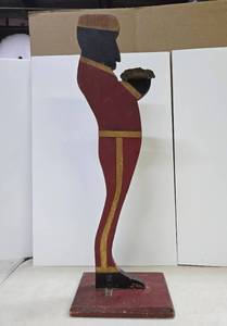 lot 267 image: Original 1930s Folk Art Painted Wood Butler Smoking Stand