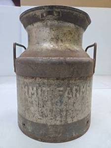 lot 270 image: Antique SUMMIT FARMS Embossed DairyMilk Can
