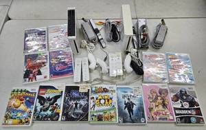 lot 282 image: 2 Nintendo Wii Video Game Systems wCords & Games