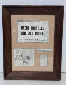 lot 308 image: Framed Group of Antique Early 1900s JOHNE DEERE Advertisements