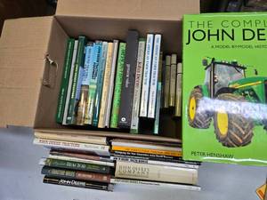lot 318 image: Box FULL of JOHN DEERE Coffee Table & other Books