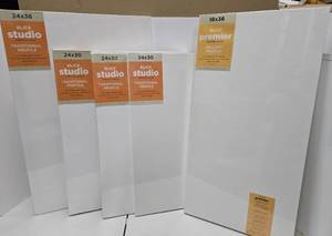 lot 372 image: Lot of 5 Larger Size Brand New Blick Studio Premier Painting Canvases