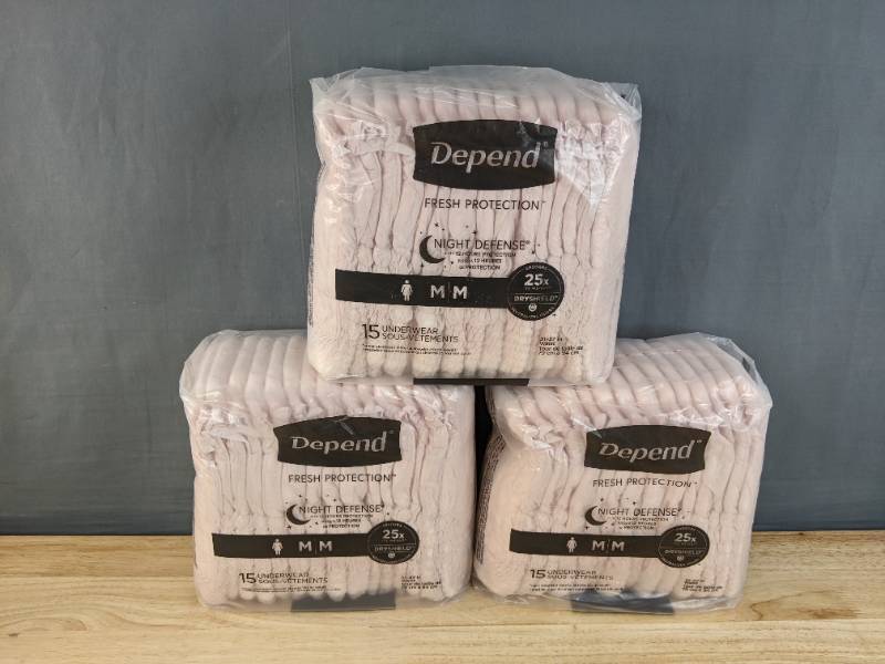 lot 68A image: 45 Brand New Adult Depend Incontinence Underwear Size Medium B