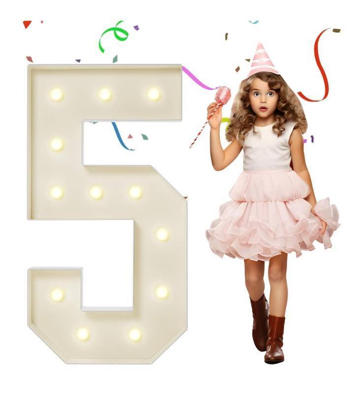 lot 88C image: Brand New 3.3 Ft. Marquee #5 Light Up LED Number N