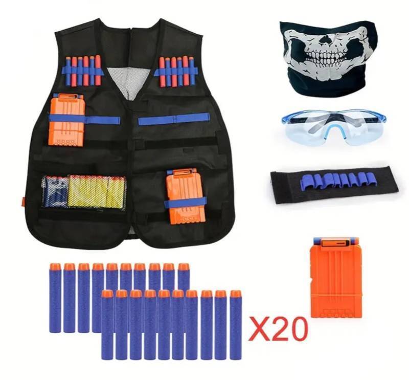 lot 65B image: Brand New Toy Gun Tactical Vest with Accessories N