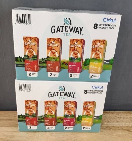 lot 9C image: 2 Brand New Packs of 8 Cirkul Gateway Tea Variety Pack $31.96 Retail N