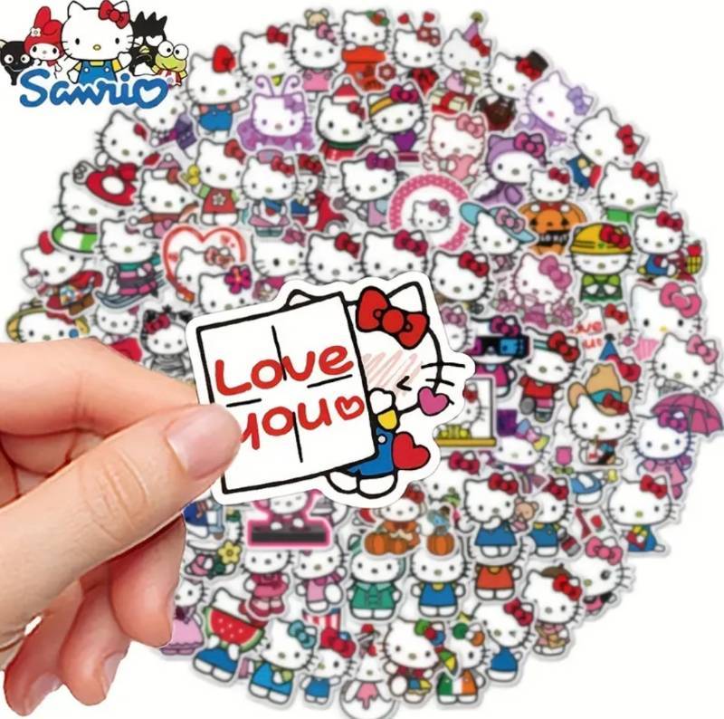lot 16B image: 100 Brand New Hello Kitty Stickers N